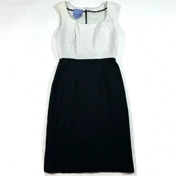 Kay Unger Sheath Dress Black White Textured Sleeveless Size 4 - Picture 1 of 6